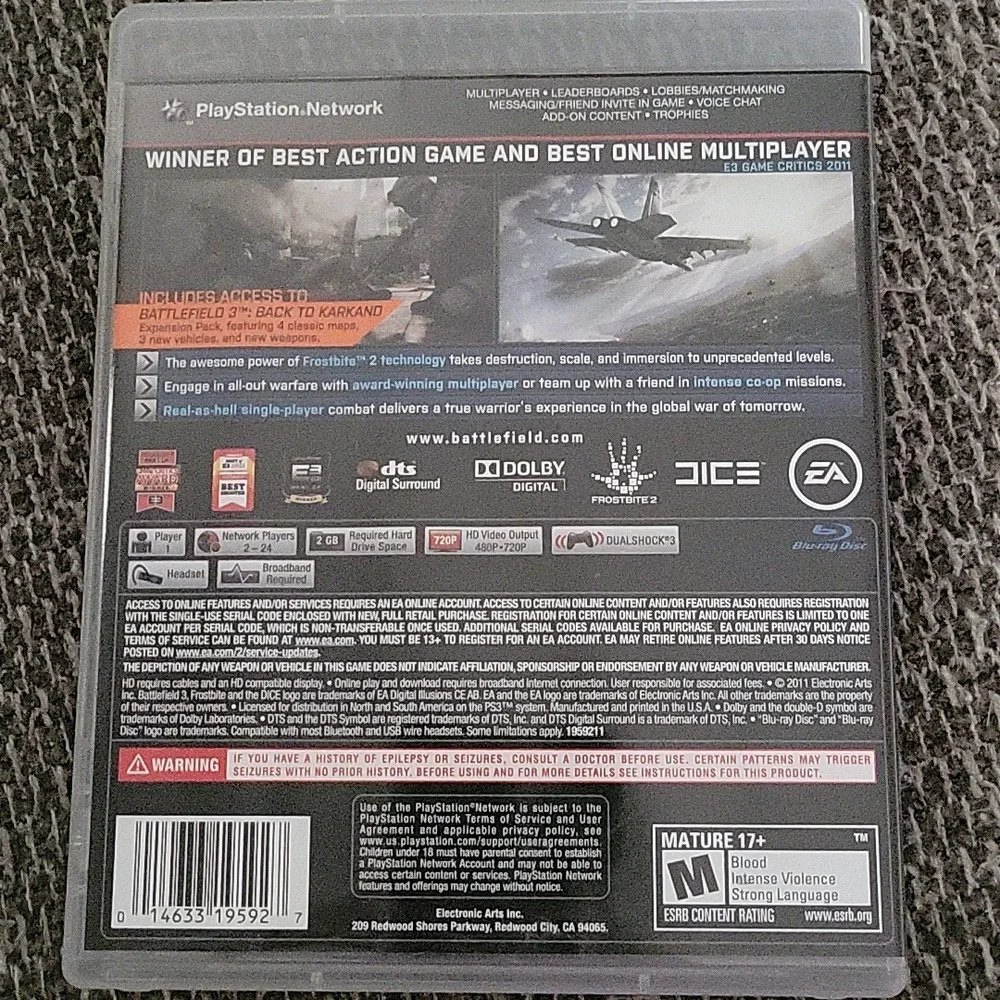 PS 3 GAMES COD MW3 BATTLEFIELD 3 LIMITED EDITION Video Games